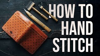 How to HAND STITCH LEATHER  Saddle Stitch Tutorial [upl. by Leupold]