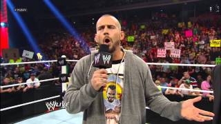 While addressing the WWE Universe CM Punk walks away Raw April 15 2013 [upl. by Yahsel508]