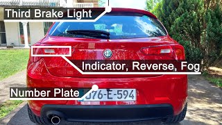 Alfa Giulietta Complete Rear Bulb Replacement Guide Indicator Fog Reverse Number Plate Light [upl. by Attevad]