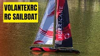 VOLANTEXRC RC Sailboat Remote Control Sailing Boat Hurricane TESTING [upl. by Hannad679]