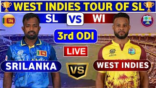 Sri Lanka vs West Indies 3rd ODI  SL vs WI 3rd ODI Match Live Score amp Commentary Sri Lanka ODI [upl. by Nyladnek711]