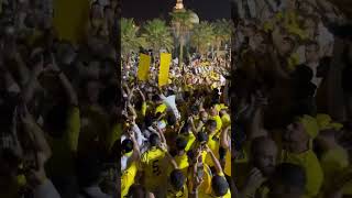 احتفال جمهور الوصل ضد الشارجة والصدارة 🔥💛 [upl. by Ettesus]