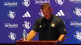 RICE OWLS HD FB CO Mike Bloomgren Comments about ARMY The OWLS opponent this upcoming weekend [upl. by Nangem]