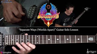 Separate Ways Worlds Apart Guitar Solo Lesson  Journey [upl. by Shirlie]