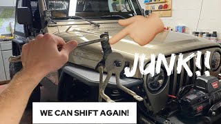 Novak Cable Shifter Install on our Jeep Wrangler TJ [upl. by Baecher830]