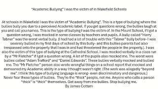 Academic bullying in Wakefield schools [upl. by Editha]