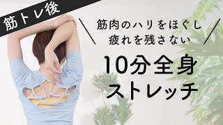 【筋トレ後10分】筋肉のハリをしっかりほぐし、しなやかな身体をつくるストレッチ [upl. by Russel240]