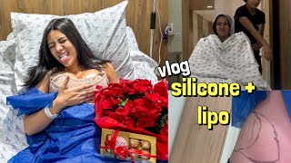 VLOG COLOQUEI MEU SILICONE  LIPO NA PAPADA  LIPO NOS FLANCOS  Diário de cirurgia🌸 [upl. by Denise51]