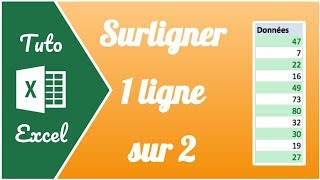 Comment surligner une ligne sur deux sur Excel avec des formules [upl. by Hakeem]