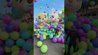 Happy New Year duo inside colorful balloons 3d vfx balloon shorts [upl. by Cortney]