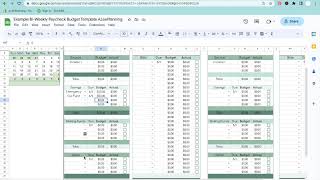 BiWeekly Paycheck Budget Tour Google Sheets Bi Weekly Budget Tutorial Paycheck to Paycheck [upl. by Dulce428]