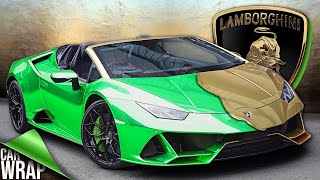 Green Huracan Evo wrapped in Chrome Gold [upl. by Melgar]