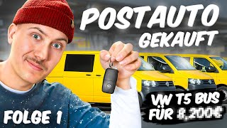 POSTAUTO VW T5 gekauft günstiges Schnäppchen oder Schrottkarre 💀 DHL BUS UMBAU 📦 Folge 01 [upl. by Elleyoj]