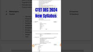 CTET DEC 2024 New Syllabus ctetdec2024 ctet ctetsyllabus2024 viralvideo trending shorts [upl. by Wehrle]