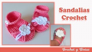 Sandalias con flor tejidas a crochet ganchillo 👟 Parte 1 [upl. by Janka]