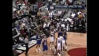 Arvydas Sabonis 27pts 12rebs vs Utah Jazz 1996 Playoffs [upl. by Adnolrehs]