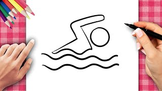 COMMENT DESSINER LE SYMBOLE DE LA NATATION [upl. by Almund175]