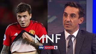 Gary Neville analyses Man Uniteds defensive problems  MNF [upl. by Elyrrad513]