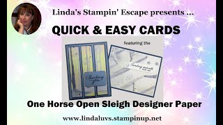 Quick amp Easy Cards featuring One Horse Open Sleigh Designer Paper [upl. by Onit]