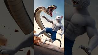 The Bodybuilder Cat amp The Cute Kittens Joyful Journey catshorts cat catmother cartoon [upl. by Andromache]