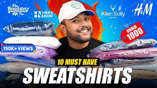 10 Best Sweatshirts Haul For Winter Men 🔥Roadster Allen Solly HampM Myntra Haul 2024  ONE CHANCE [upl. by Booze]