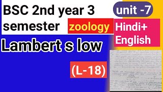 BSC 2nd year 3rd semester zoology topics Lambert s low [upl. by Atinrev]