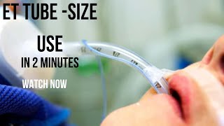 Endotracheal tube size and all information in one videohospital medicos neetmotivation [upl. by Enelyt]