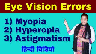 Myopia And Hypermetropia In Hindi  Astigmatism  Refractive Errors Of Eye  Hindi [upl. by Tod142]