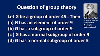 Group of order 45 problem of CSIR NET exam [upl. by Teiv]