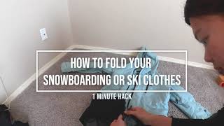 How to fold your snowboardingski clothes fast  1 min hack [upl. by Husain]