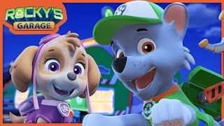 EMERGENCY LANDING Rocky and Skyes Flight To Save Adventure Bay  Rockys Garage  PAW Patrol [upl. by Nnalyrehc463]