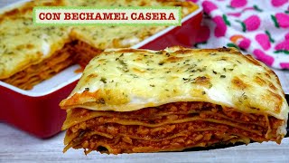 LASAÑA DE CARNE CON BECHAMEL CASERA🇮🇹Receta paso a paso Fácil y Deliciosa [upl. by Bobbie]