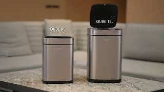 ZUHNE Qube Stainless Steel Touchless Trash Bin with Motion Sensor [upl. by Janie]