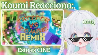 Koumi Reacciona a quotCreeper VS Zombie Remixquot en stream [upl. by Leodora959]