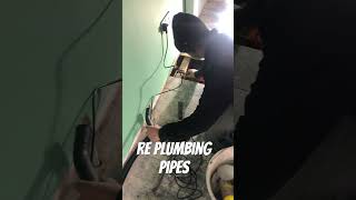 RePlumbing Radiator Pipes plumbing plumbingpipes diy trade radiator shortsfeed shorts [upl. by Halvaard]