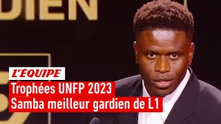 Trophées UNFP 2023  Brice Samba RC Lens élu meilleur gardien de Ligue 1 [upl. by Assirk]