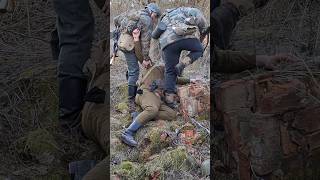 Wehrmacht soldiers capture a Red Army soldier who is unconscious ww2 reenactors [upl. by Salbu543]