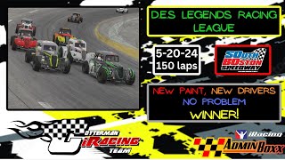 iRacing DES Legends 150  South Boston [upl. by Gustaf95]