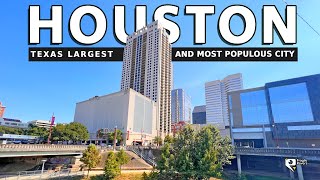 Houston Texas 4K  Full Video Downtown Walking Tour of Largest and Most Populous City in Texas [upl. by Mcclure]