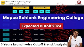 TNEA Expected Cutoff 2024  Mepco Schlenk Engineering College  3years cutoff  Placements [upl. by Ilesara]