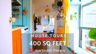 A 400SquareFoot Apartment Filled with Color and Clever DIYs  House Tours  Apartment Therapy [upl. by Alenoel]