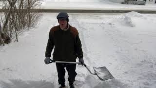 A 71year old mans method of shoveling snow from a driveway  Amazing [upl. by Antrim]