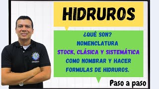 HIDRUROS QUE SON COMO SE OBTIENEN NOMENCLATURA DE HIDRUROS CLASICA STOCK Y SISTEMATICA [upl. by Ahsinuq]