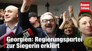 Proteste angekündigt Georgien Regierungspartei zur Siegerin erklärt  kronetv NEWS [upl. by Hahn260]