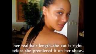 Tyra Banks REAL HAIR revealed plus other hair styles [upl. by Refitsirhc]