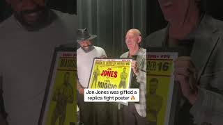 Jones was gifted a replica MSG fight poster 🔥 UFC309 [upl. by Avid]