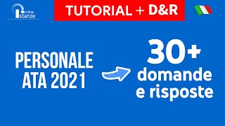 Come compilare domanda Personale ATA 202427 — TUTORIAL  30 DampR [upl. by Nosauq382]