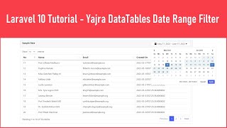 Laravel 10 Tutorial  Yajra DataTables Date Range Filter [upl. by Lilithe96]