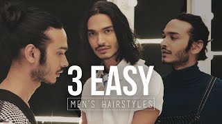 Mens Hair Tutorial How To Style Medium Length Hair [upl. by Auot]