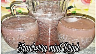 Strawberry Mint DrinkStrawberry aur podinay ka SharbatIftar SpecialLuxuries Cooking [upl. by Anitac326]